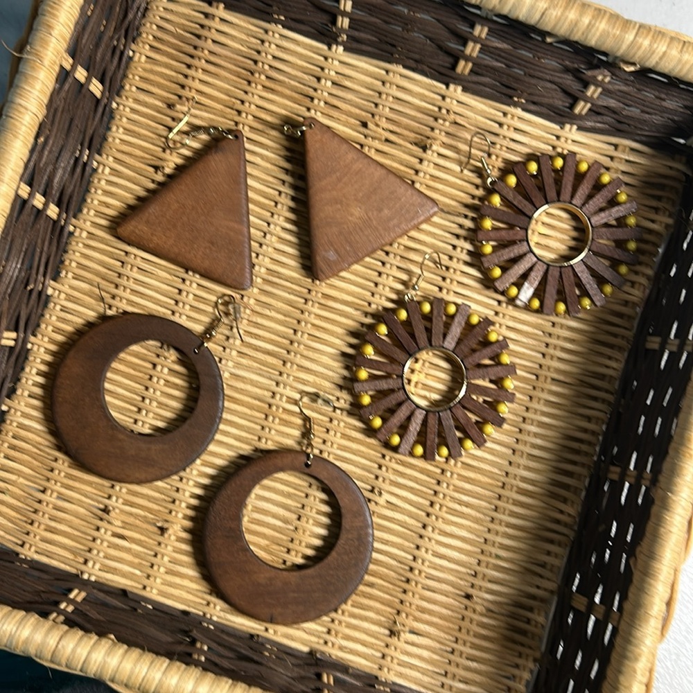 2/$12 Wooded Earrings Set